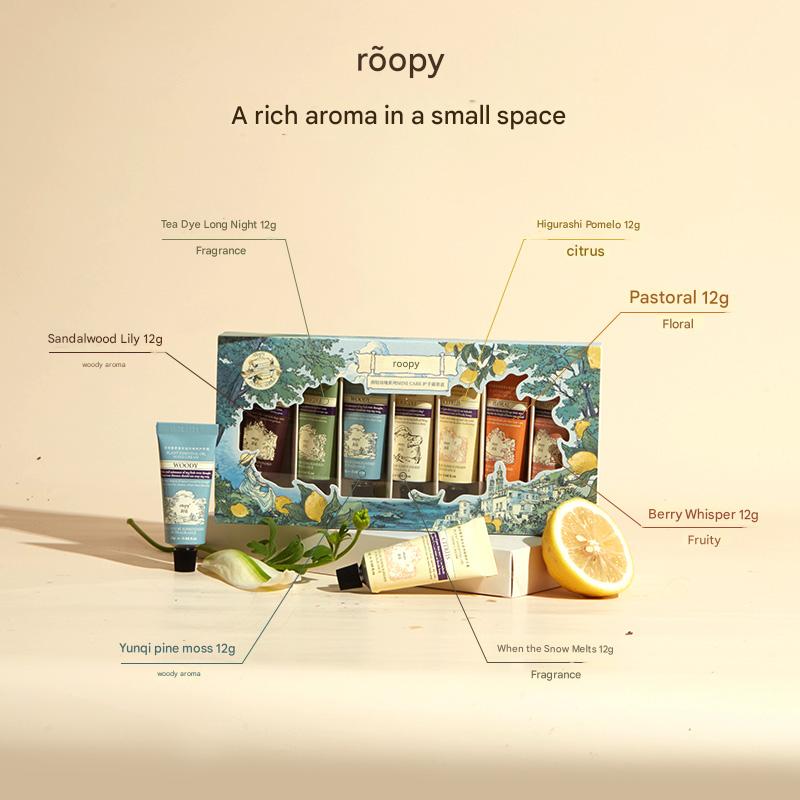Roopy Poetic Hand Cream Gift Set 12g*7 مجموعة هدايا كريم ترطيب اليدين روبي بويتيك 12 جرامًا*7